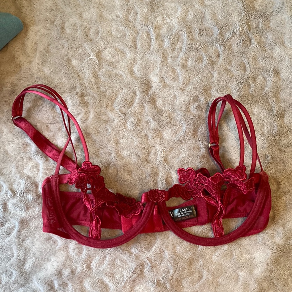Bluebella Cut Out maroon bra 32C